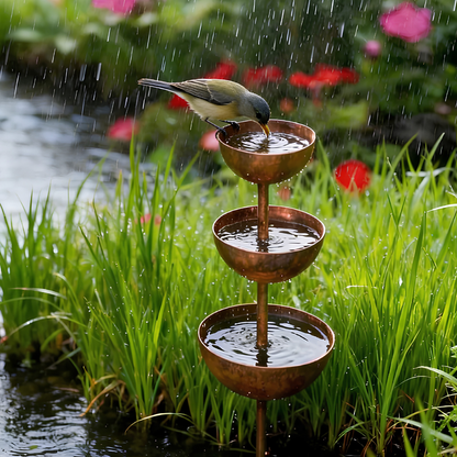 WingHaven™ – Vogelbad & Futterstation mit Springbrunnen