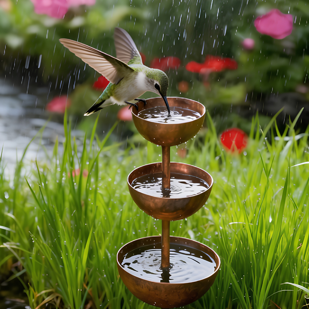 WingHaven™ – Vogelbad & Futterstation mit Springbrunnen