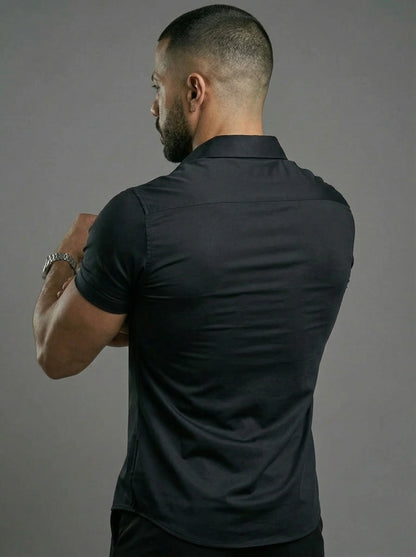 Short Sleeve Muscle Dress Shirt - Stretch Fit